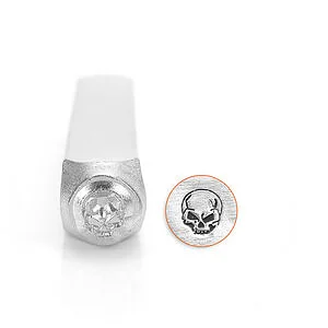 METAL STAMP - ANGRY SKULL 6MM